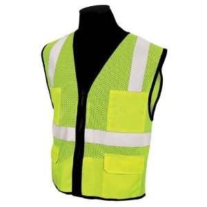  Economy 6 Pocket Lime Mesh Safety Vest   4X Large/5X Large 