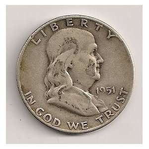  1951 S Franklin Silver Half Dollar 