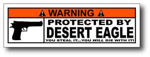 Protected By Desert Eagle Sticker Hard Case Safe 357 44  