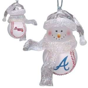  BSS   Atlanta Braves MLB Home Run Snowman Ornament (3 