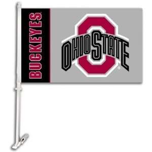   Car Flag W/Wall Brackett   Ohio State Buckeyes