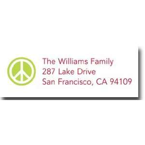  Boatman Geller Holiday Address Labels   Peace Sign Lime 