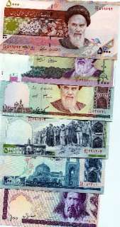 IRAN 100   5000 Rials UNC nice SET 6 pcs  