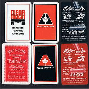 Playing SWAP Cards 6 VINT ASSORTED TRANSPORT/ FREIGHT ADVTS M37  