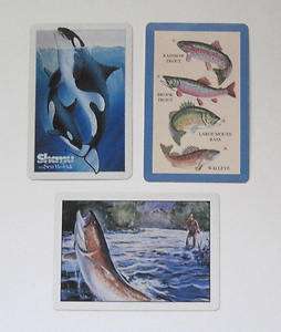 Fish Fisherman Swap Single Playing Cards   THREE Different  