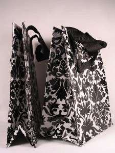 Eco Chic Reusable Bags Black Damask 2 Small NWT!  