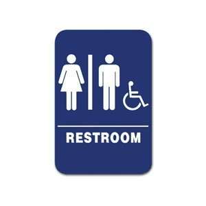  Eaglestone   Sign, Restroom, Unisex/Accessible, Blue/White 