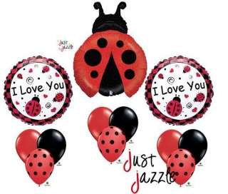 Baby Birthday Cakes on Ladybug Red Black I Love You Birthday Baby Shower Balloon Party Set