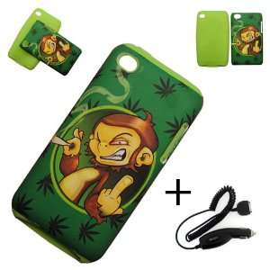   POT SMOKING MONKEY COVER CASE + CAR CHARGER Cell Phones & Accessories