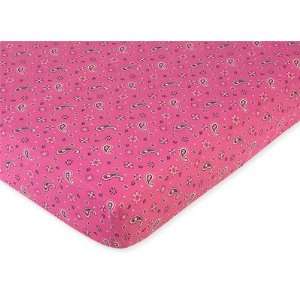  Cowgirl Crib Sheet   Pink Bandana Print Baby