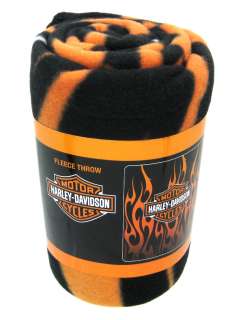 Harley Davidson Bar Shield Tribal Flames Blanket  