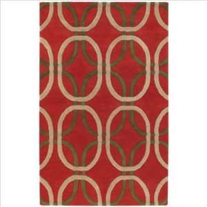  Chandra Rugs ROW11106 Rowe Red Contemporary Rug Size 5 x 