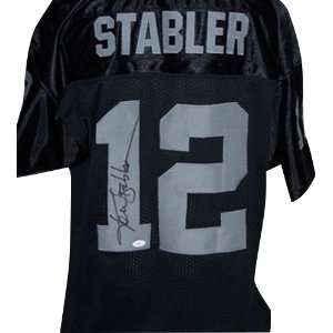  Ken Stabler Autographed Black Custom Jersey Sports 