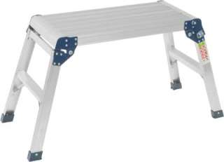 FOLDING ALUMINUM SAWHORSE PLATFORM LADDER STEP STOOL