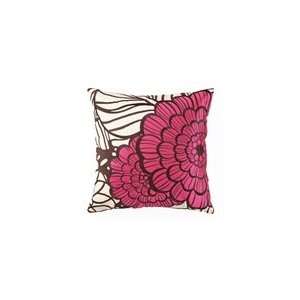  Trina Turk Pink Jungle Bloom Embroidered Pillow