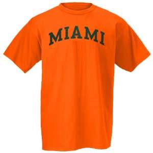  Miami Hurricanes Orange Youth Arch Logo T shirt Sports 