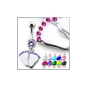  Fancy Jeweled Dangling Belly Ring Body Jewelry Jewelry