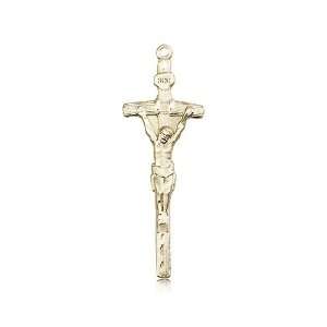 14kt Gold Crucifix Medal 2 x 5/8 Inches 0565KT No Chain Included In A 