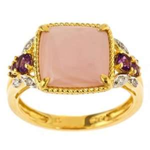 Dyach : Gold Over Silver Mother of Pearl and Pink Amethyst 