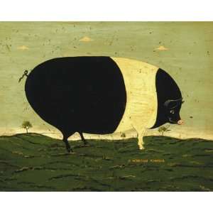  Warren Kimble   Black & White Pig, Size: 32 x 32 Canvas 