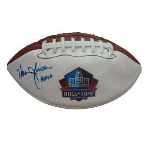  Warren Moon Autographed Hall Of Fame Logo Football W/PROOF 