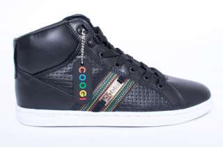  COOGI YACHTSMAN BLACK LEATHER MID TOP CLASSIC SNEAKERS SHOES SIZE 9.5