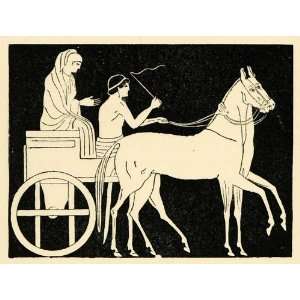   Ancient Greece Wheels Whip Art   Original Engraving