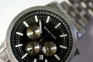 Michael Kors MK8040 Mens Chrono Black Dial Steel Watch  