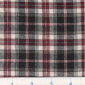  60 Wide Flannel Plaid Black Red Fabric By The Yard: Arts 