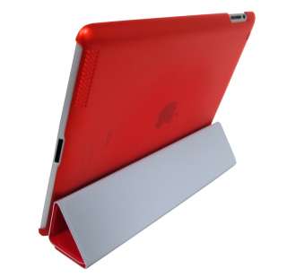 New iPad 2 Smar Cover w/ Snap On Hard Shell Case Red  