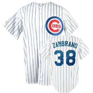 Carlos Zambrano White Majestic MLB Home Royal Replica Chicago Cubs 