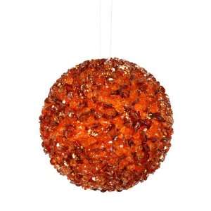  4.3 Orange Sequin Ball Ornament w/ String: Home & Kitchen