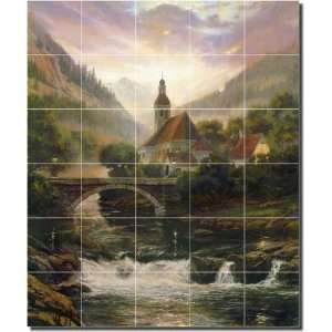 Alpine Church by Nenad Mirkovich   Mountain Landscape Ceramic Tile 