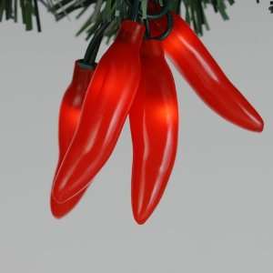   of 70 Red Chili Pepper Christmas Lights   Green Wire