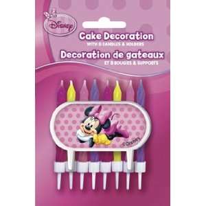   : Disney Minnie Mouse Candles and Sign Cake Decoration: Toys & Games