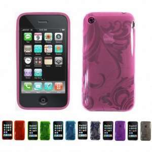  PINK Apple iPhone 3G 3Gs 8GB 16GB 32GB FLORAL Transparent 