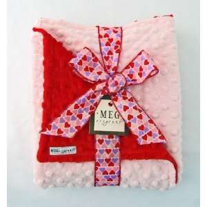  Pink and Red Minky Dot Baby Blanket: Baby