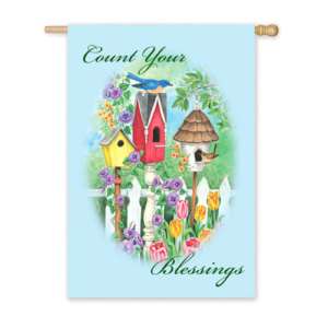 Count Your Blessings Decorative Large Garden House Flag  