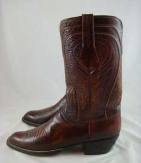 Vintage Mens Brown Lucchese San Antonio Leather Western Boots Size 10 