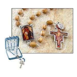  Milagros Ave Maria Collection Catholic Rosary 7x9mm Olive Wood Bead 