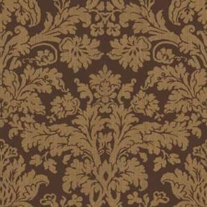  Damask Espresso Wallpaper by Waverly in Master Suites 