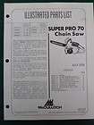 1976 McCULLOCH SUPER PRO 70 CHAIN SAW ILLUSTRATED PARTS MANUAL #92337