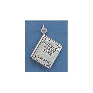  Sterling Silver Huckleberry Finn Book Charm, 15/16 inch 