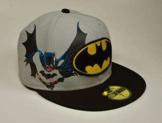 NEW ERA 59Fifty DC Comics Batman Materialize Hat Cap Grey Black Yellow 
