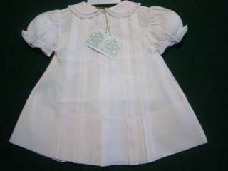   FELTMAN BROTHERS PINK BABY DRESS W/LACE INSERTIONS 3M,6M,9M~NWTS