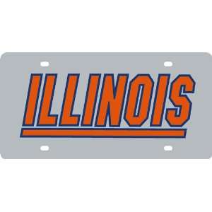  University of Illinois Stainless Steel License Plate Automotive