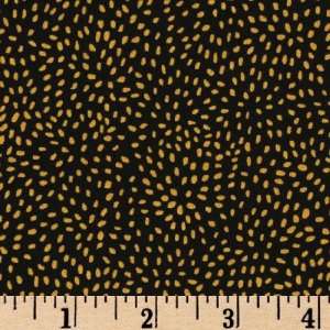  44 Wide Stripey Tiger Dots Black\Yellow Fabric By The 