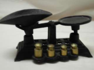 REPLICA OF OLD SCALE W/ WEIGHTS ~ MINATURE ~ CAST IRON  