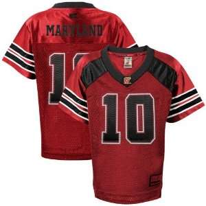  Maryland Terrapins #10 Youth Red Game Day Replica Football Jersey 