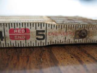 Vintage Red End Lufkin Engineers 1066D Ruler Brass  